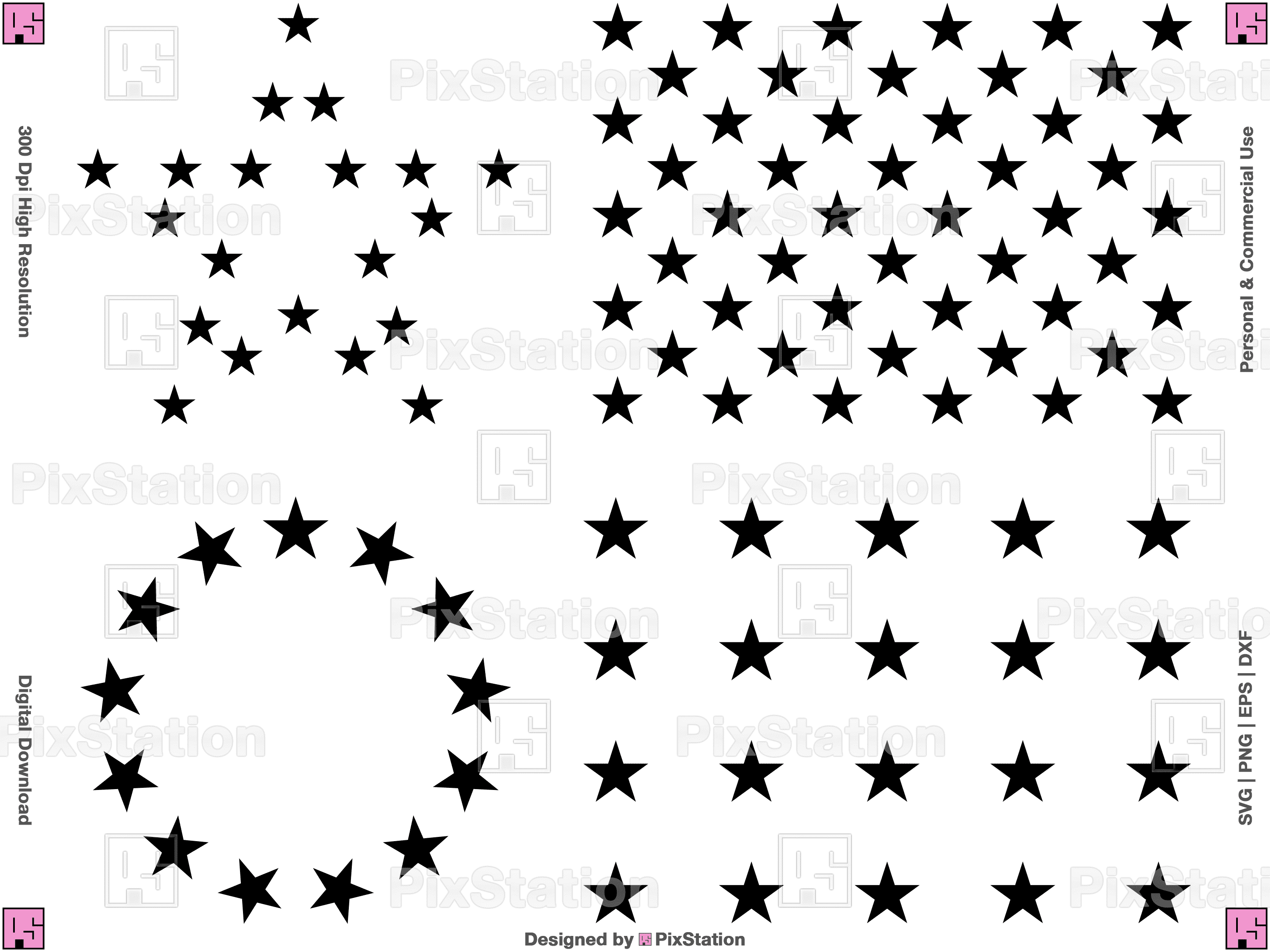 50 Stars Svg, Stars Svg, American Flag Outline Stars, 4th of