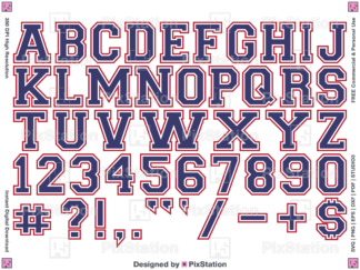 Three Layers Varsity Alphabet Svg – PixStation